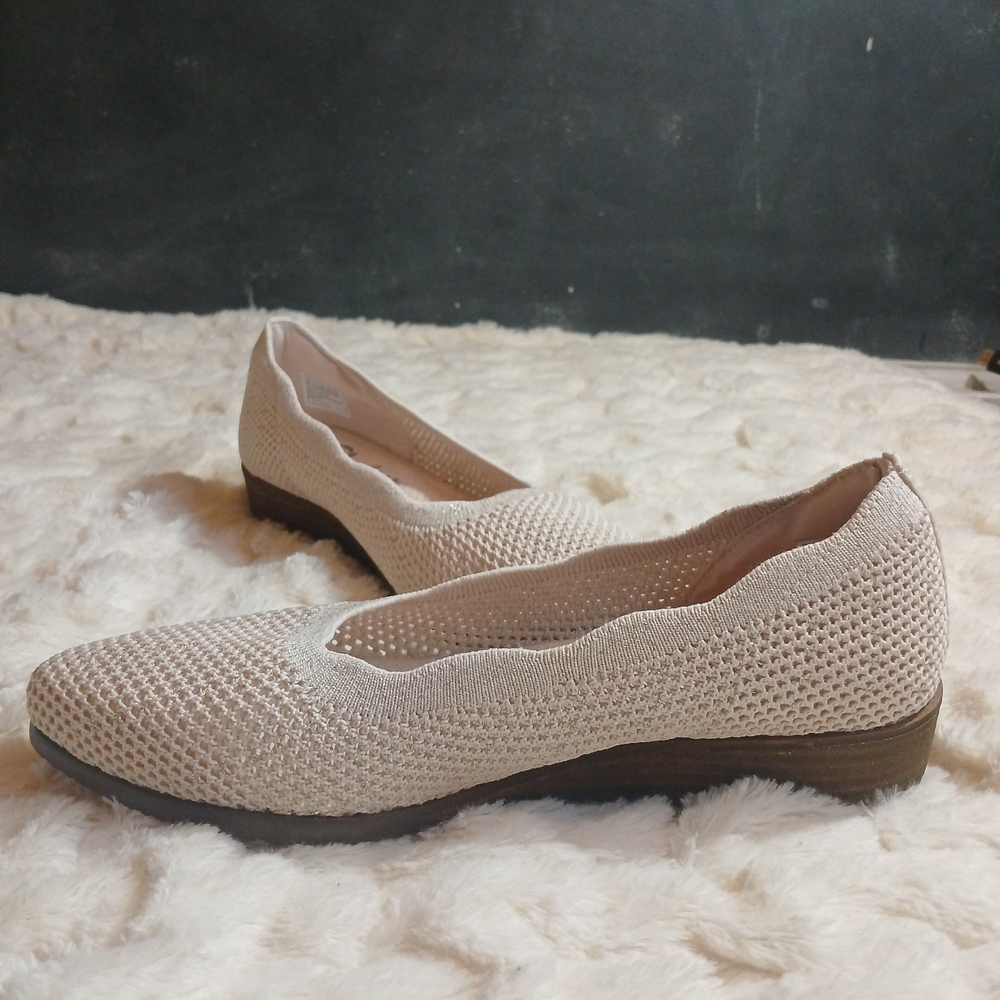 Skechers Womens Cleo Sawdust Real Living Slip On Wedge Heel Natural Size 8 - Picture 7 of 11
